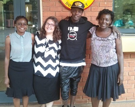 Chameleone with staff at the German Embassy in Kampala