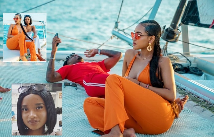 Tanasha Donna and Diamond Platnumz on a boat cruise inset is her cousin
