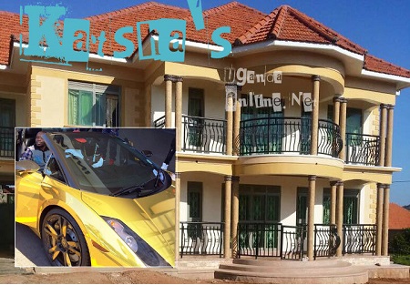 Kastha's house -inset is the gold lamborghini