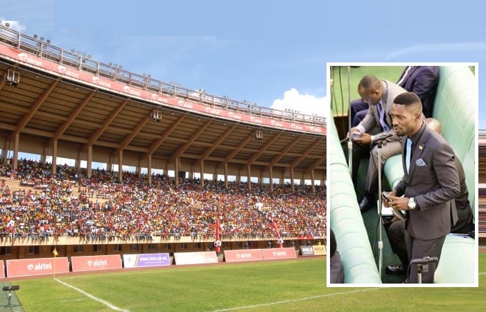 Mandela Stadium on a good day and inset is the MP for Kyadondo East