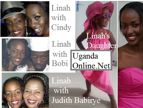 Linah with different Ugandan artistes and inset is her daughter