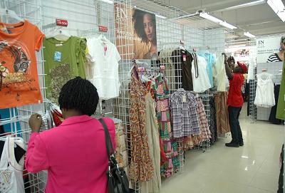 A customer at Mr.Price in Kampala (The Oasis Complex)
