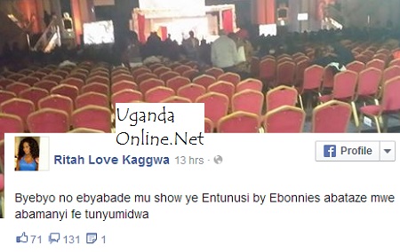 Rita Love Kaggwa's post on the Ebonies show