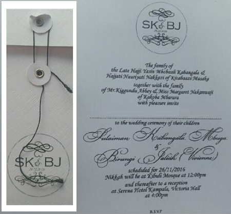 SK and BJ wedding card