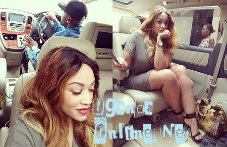 Zari being driven from the airport