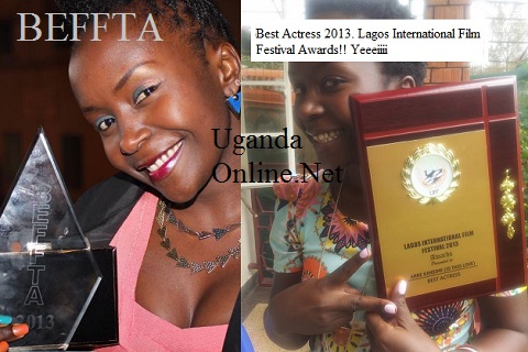 Comedian Anne Kansiime with her two awards