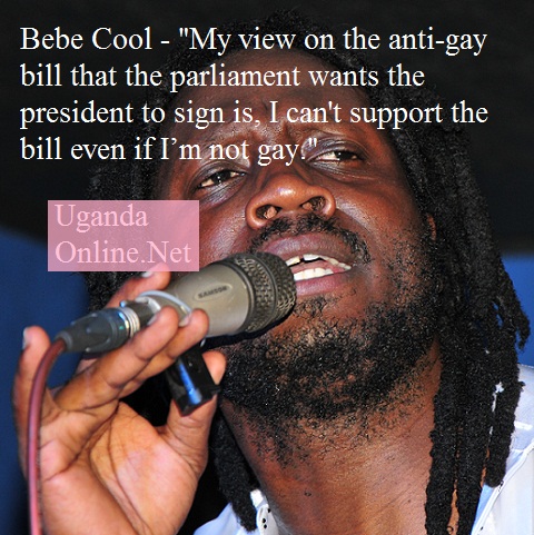 Ican't support the bill even if I'm not gay - Bebe Cool