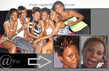 Bad Black and the Gal group back in the days.  Inset is Babirye and Jamie Jam who are beefing with each other