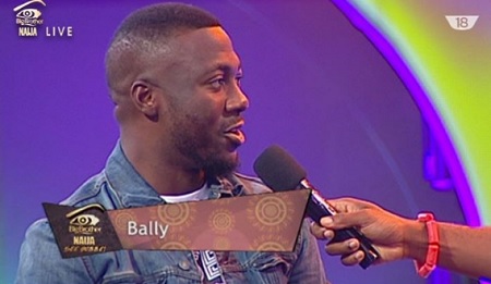 Bally speaking to Ebouka shortly after being evicted