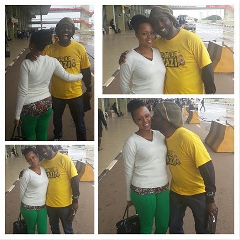 Zuena seeing off Bebe Cool at Entebbe Airport