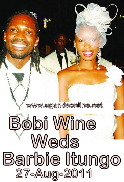 Bobi and Barbie on their wedding day at Serena Hotel in Kampala