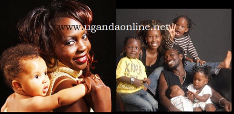Iryn Namubiru with her child and Bobi Wine's family
