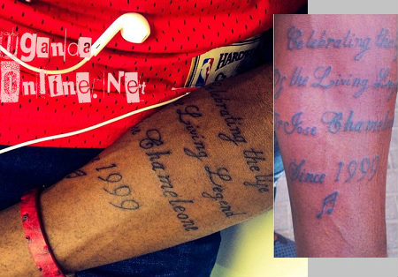 Obsessed Chameleone fan inks self with a wordy tattoo