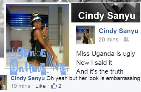 Cindy's post on Miss Uganda