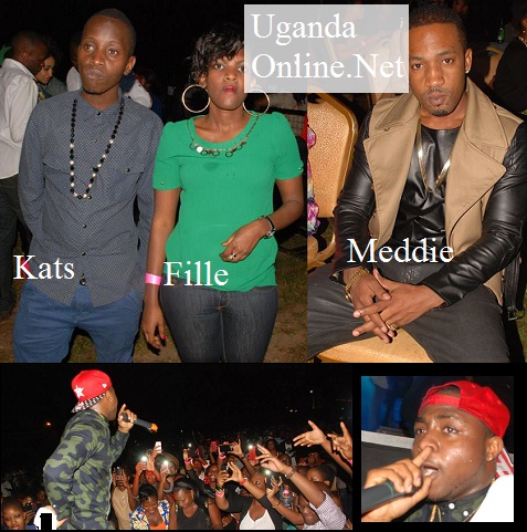 Kats, Fille and Meddie at the Davido/Chameleone show