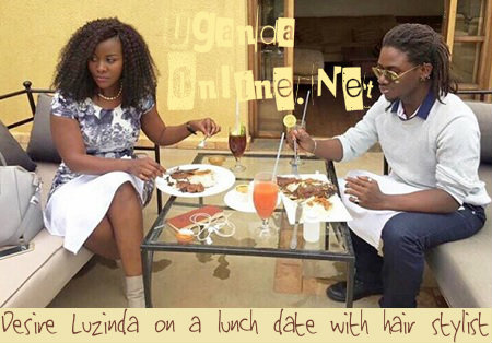 Desire Luzinda on a lunch date with hair stylist