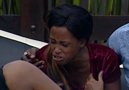 Esther breaks down in the house after talking about her failed marriage