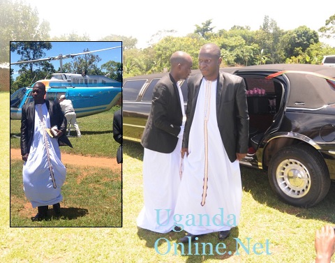 Joel Isabirye used a chopper and linmousine as he travelled to his in-laws
