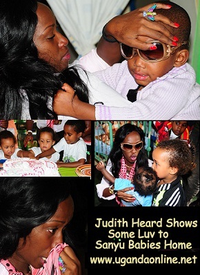Judith Heard showing some luv to Sanyu Babies Home