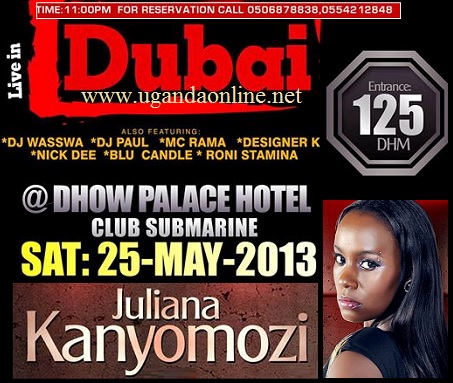 Juliana to perform at Dhow  Palace Hotel, Club Submarine