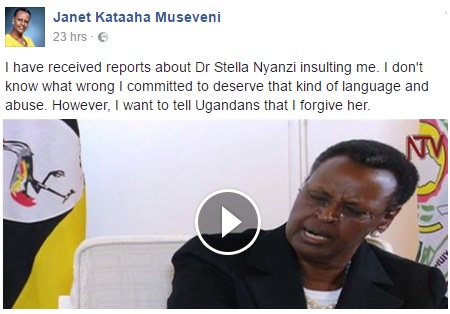 Janet Museveni responds to Stella Nyanzi
