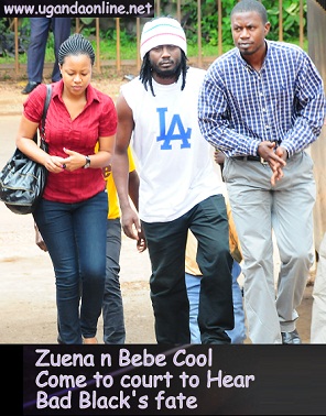 Zuena and Bebe Cool arriving at the Anti Corruption Court where Bad Black  was being held