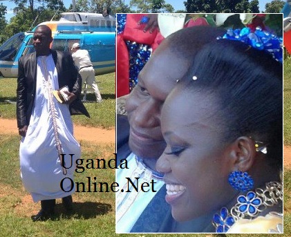Joel Isabirye on arrival at Buddo and inset is the couple at the function