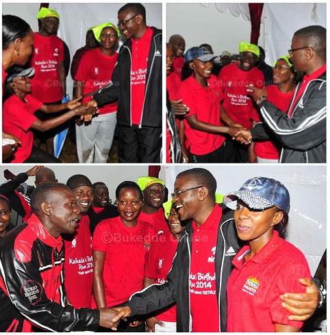 Buganda Premier Charles Peter Mayiga with some of the atheletes