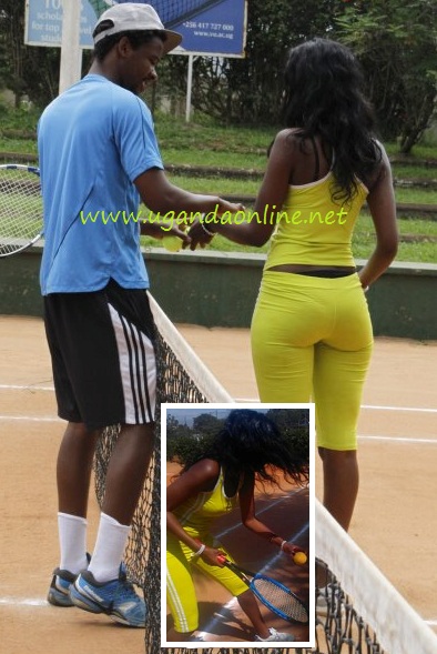A guy massaging Doreen while on court
