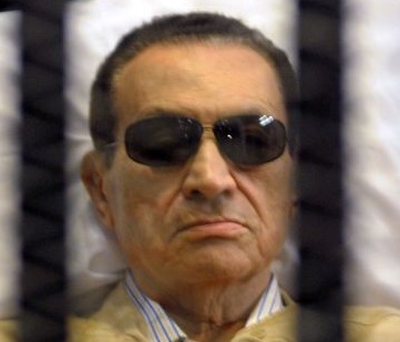 Egypt's Hosni Mubarak during the time when he was being sentenced to life in prison  on 02 June 2012