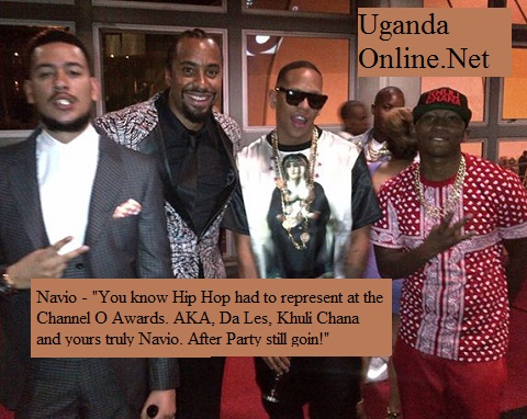 Navio (2nd left) at the Channel O after party in South Africa