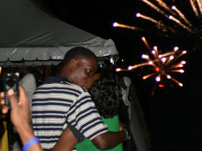 Couple Kisses into the New Year