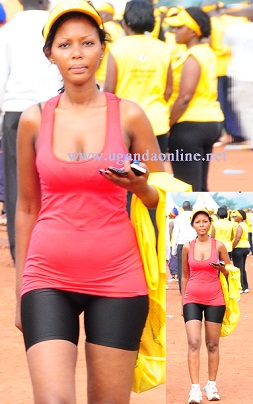 This babe was donning red as opposed to yellow