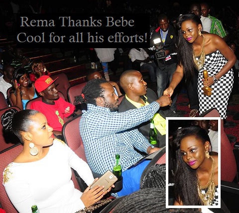 Zuena looking on as Rema thanks Bebe Cool