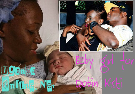 Robin Kisti after delivering her newborn baby