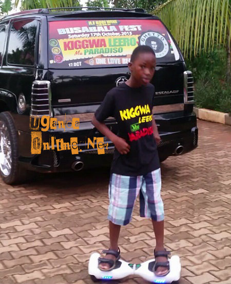 Bobi Wine's son on the segway board