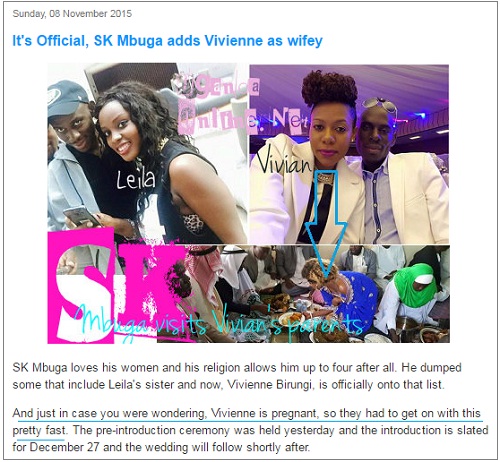 SK Mbuga's latest wife shows off baby bump