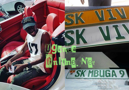 SK Mbuga in his Ferrari and inset are the reg plates