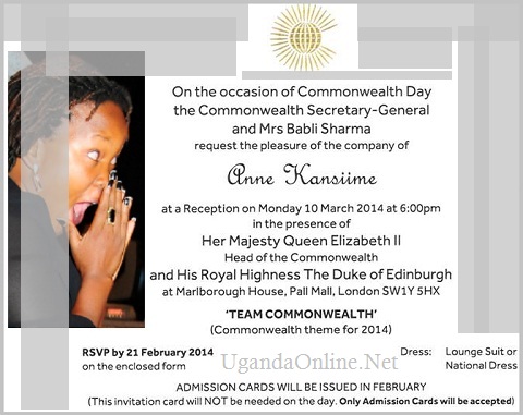 Anne Kansiime's invitation card