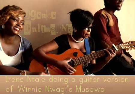 Winnie sings along as Irene does the guitar