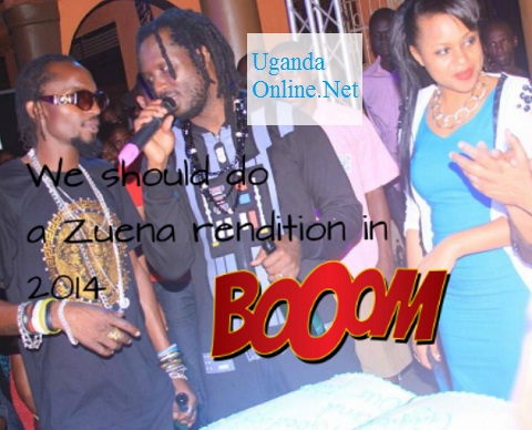 Bebe Cool chatting with Moze Radio as Zuena looks on