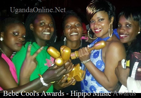 Zuena and other Gagamel members showing off Bebe Cool's accolades